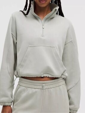 Lululemon Brushed Softstreme Half Zip - fog green
